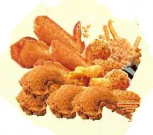 普洱脆皮鸡腿4块+香辣鸡翅4块+奥尔良烤翅4块+湾仔鸡块+薯条